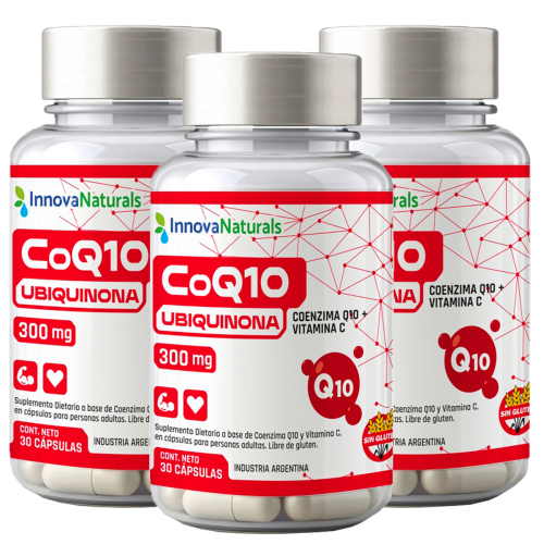Pack 3 Innovanaturals Coenzima Q10 + Vit C Suplemento