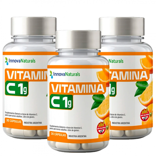 Pack 3 Innovanaturals Vitamina C 1g Suplemento