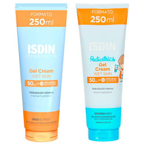 Pack Isdin Protección Solar Gel Crema Fps50 Adultos Y Niños