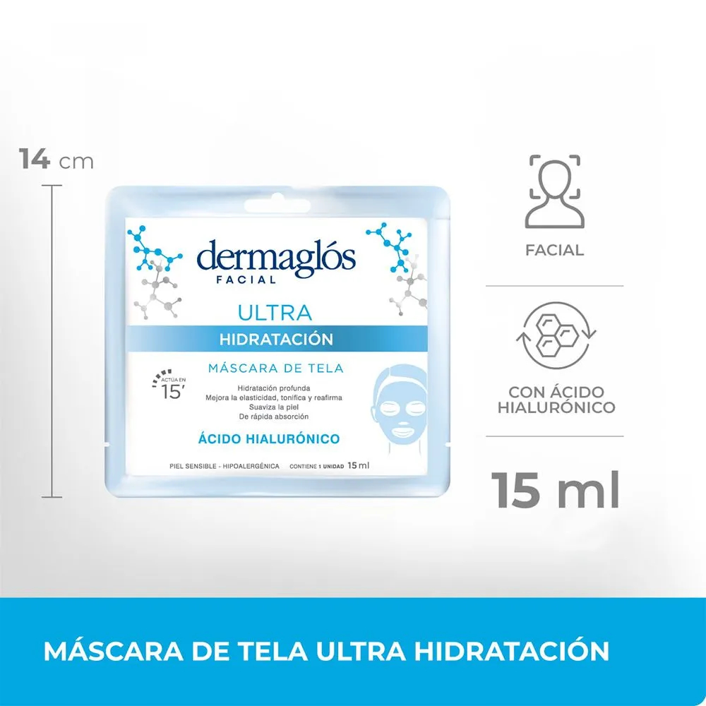 Pack 4 Dermaglós Ultra Hidratación Máscara De Tela