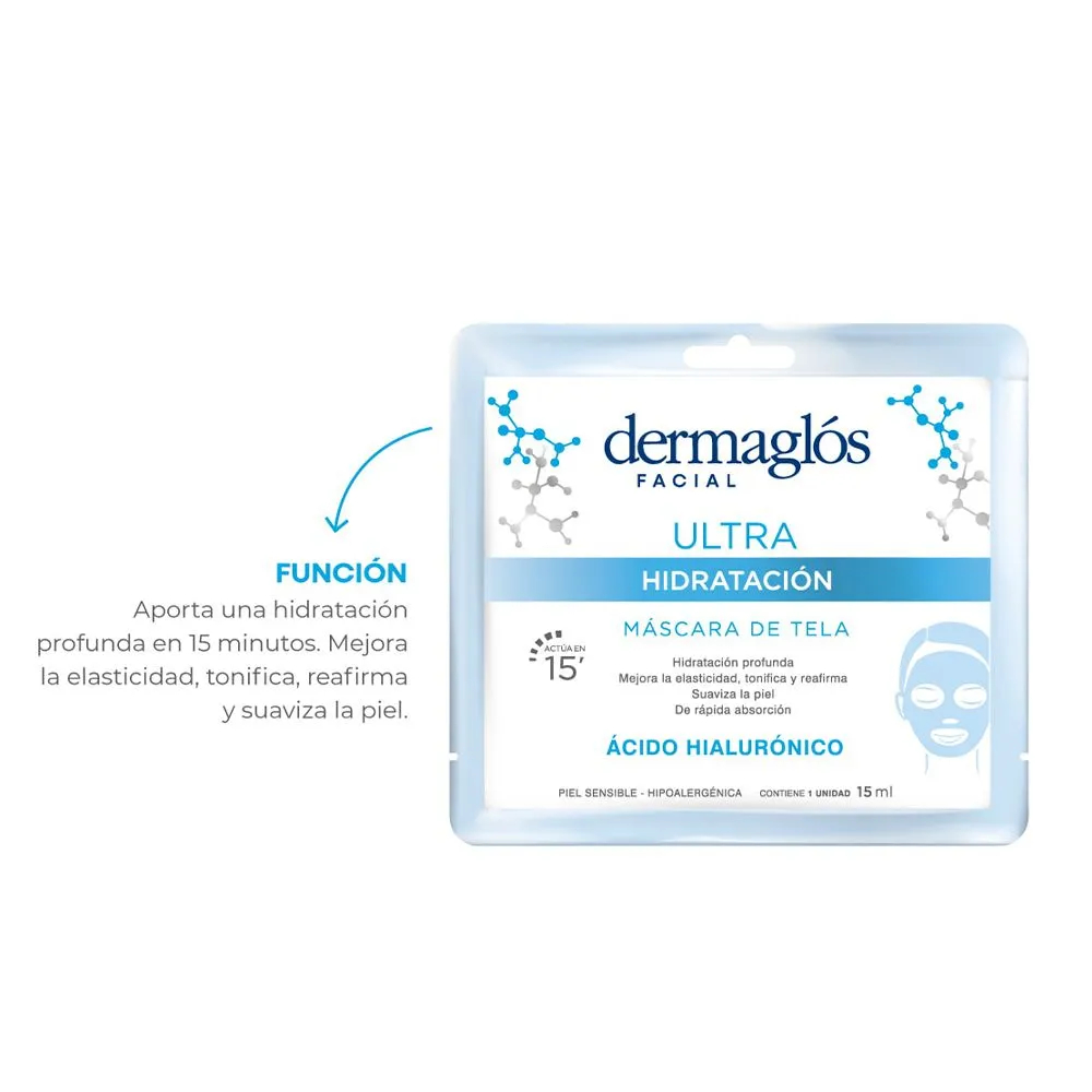 Pack 4 Dermaglós Ultra Hidratación Máscara De Tela
