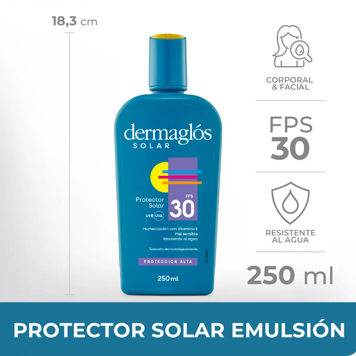 Dermaglós Protector Solar Emulsión Fps30 X 250ml
