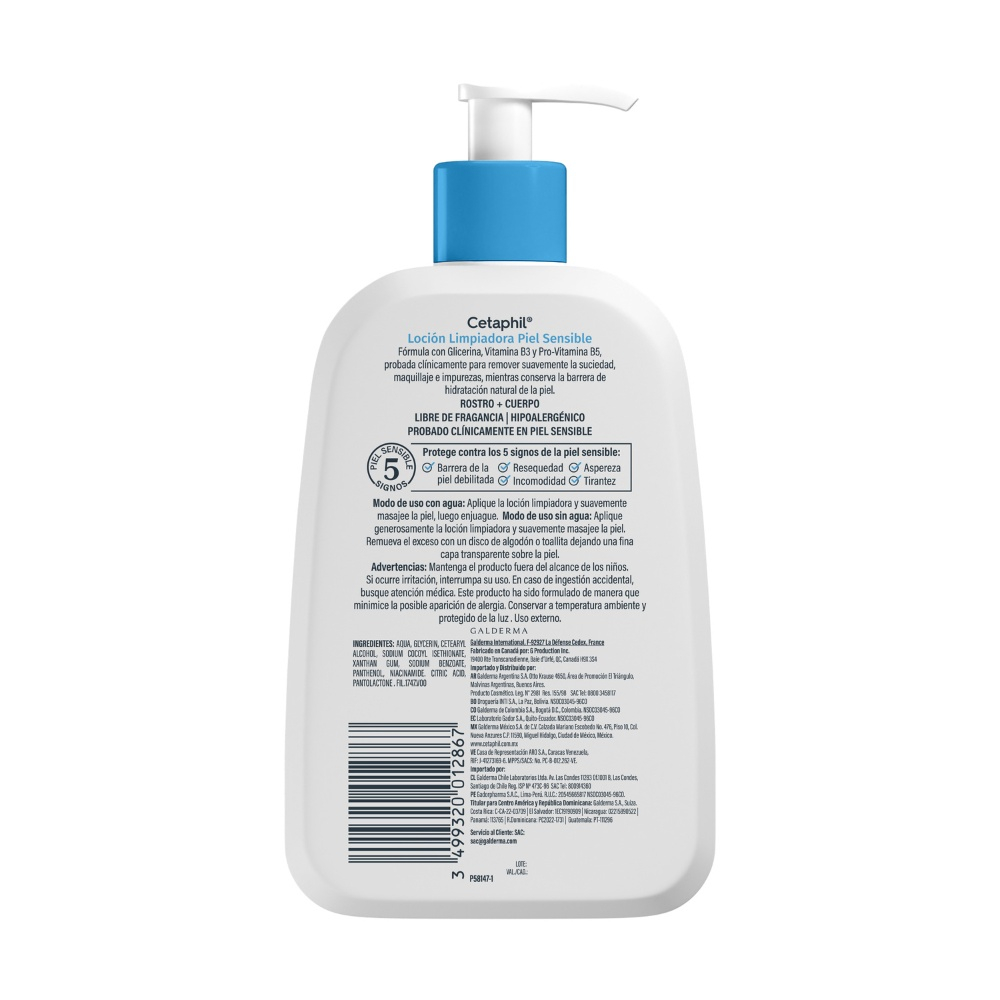 Cetaphil Loción Limpiadora Pieles Secas Y Sensibles X 473ml