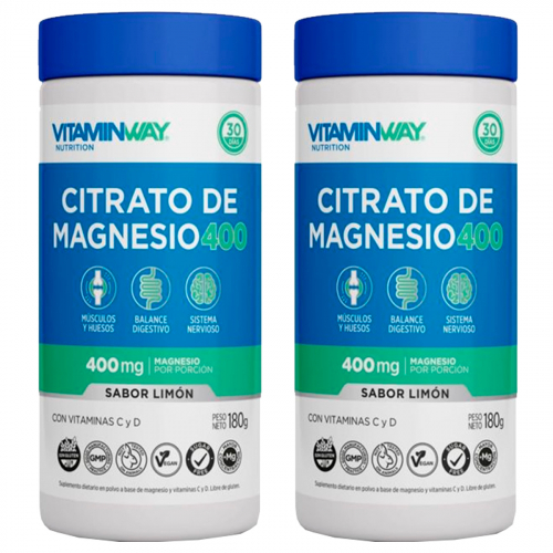 Pack 2 Vitamin Way Citrato De Magnesio 400 Polvo