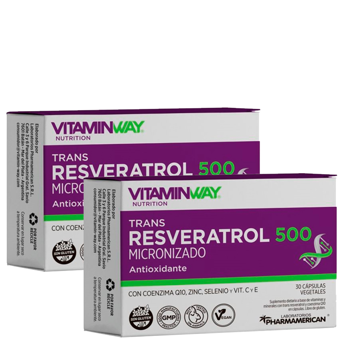 Pack 2 Vitamin Way Trans Resveratrol 500