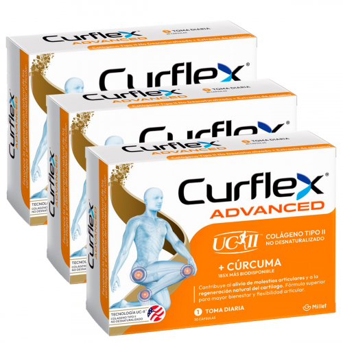 Pack 3 Curflex Advanced Colágeno Tipo Ii + Cúrcuma