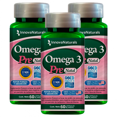 Pack 3 Innovanaturals Omega 3 Pre Natal Suplemento