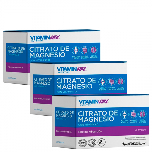 Pack 3 Vitamin Way Citrato De Magnesio Cápsulas