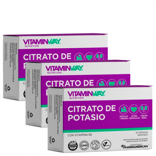 Pack 3 Vitamin Way Citrato De Potasio Cápsulas