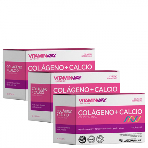 Pack 3 Vitamin Way Colágeno + Calcio Suplemento