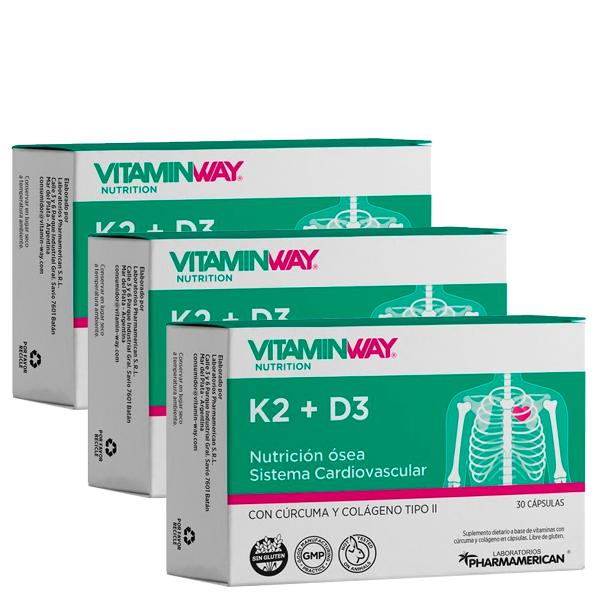Pack 3 Vitamin Way K2 + D3 Salud ósea