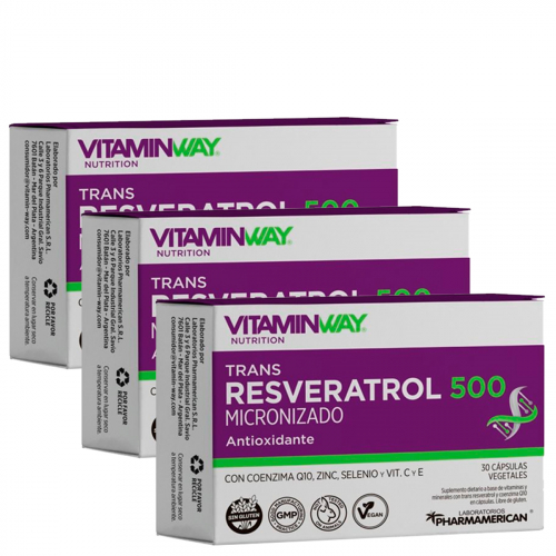 Pack 3 Vitamin Way Trans Resveratrol 500