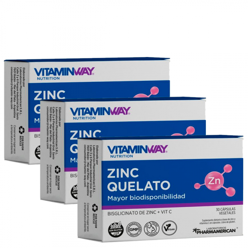 Pack 3 Vitamin Way Zinc Quelato Suplemento
