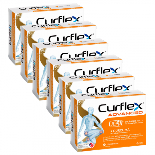 Pack 6 Curflex Advanced Colágeno Tipo Ii + Cúrcuma