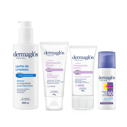 Rutina Dermaglós Facial Piel Seca + Protector Solar