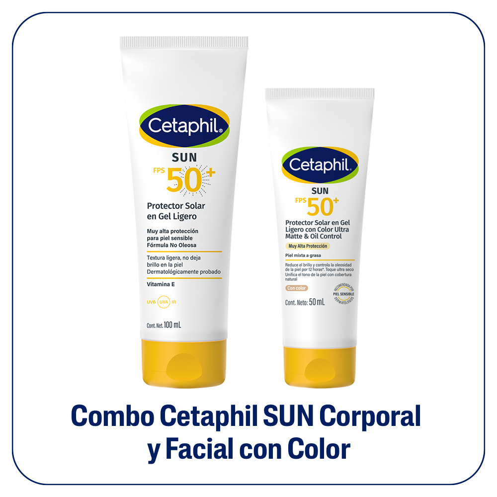 Cetaphil Combo Protección Solar Avanzada Fps 50 Con Color
