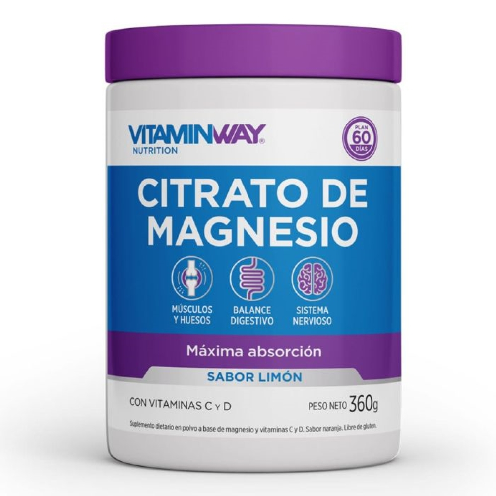 Pack 2 Vitamin Way Citrato De Magnesio Polvo X 360 Gramos