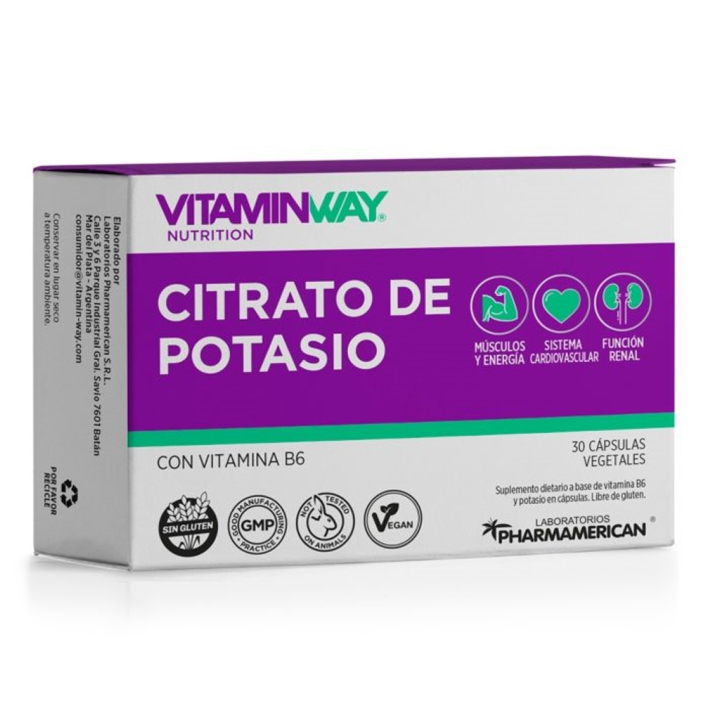 Pack 3 Vitamin Way Citrato De Potasio Cápsulas