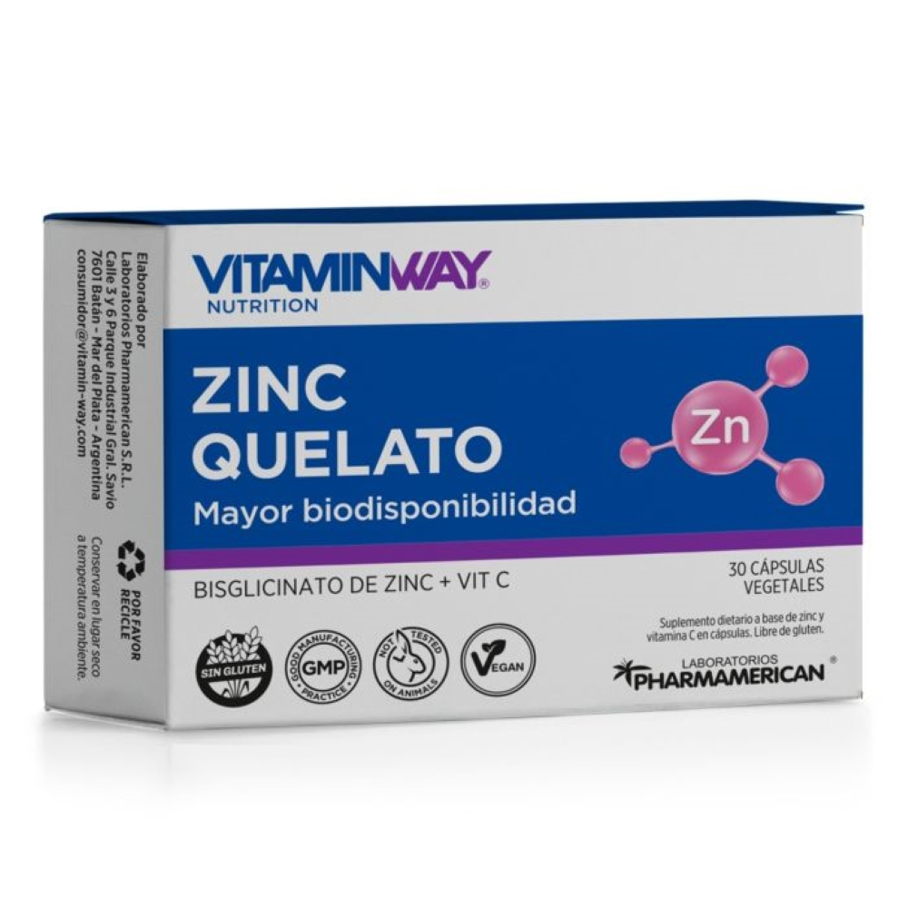 Pack 3 Vitamin Way Zinc Quelato Suplemento