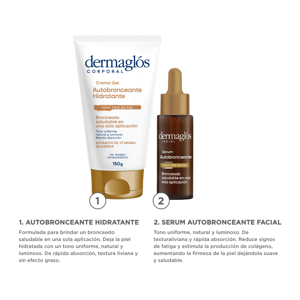 Rutina Dermaglós Facial Y Corporal Autobronceante