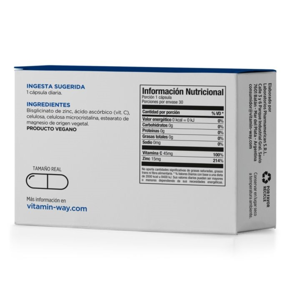 Pack 2 Vitamin Way Zinc Quelato Suplemento