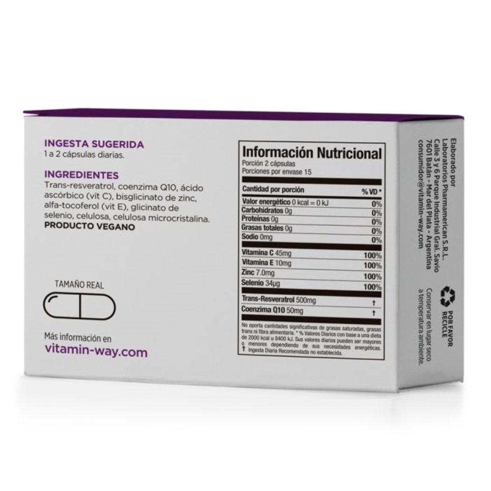 Pack 3 Vitamin Way Trans Resveratrol 500