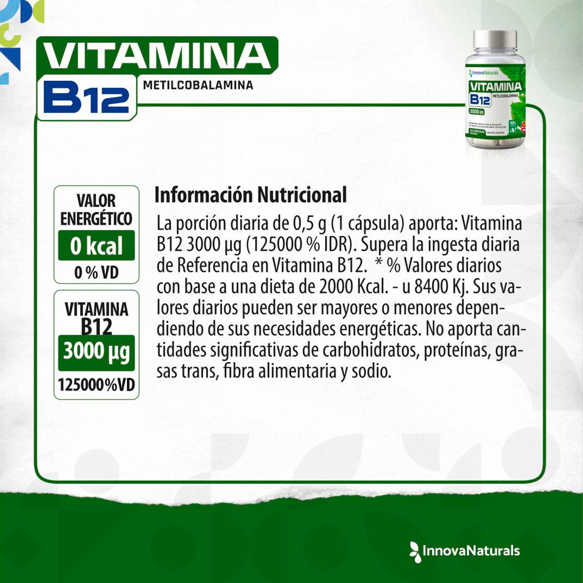 Pack 6 Innovanaturals Vitamina B12 Metilcobalamina