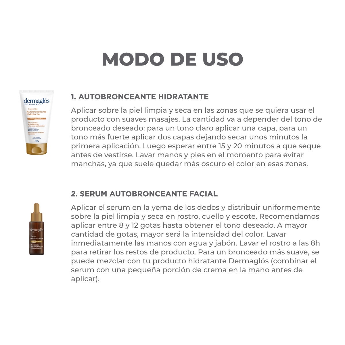 Rutina Dermaglós Facial Y Corporal Autobronceante