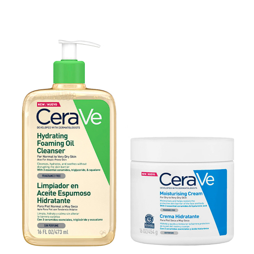 Combo Cerave Hydrating Foaming Oil Cleanser + Crema Hidratante