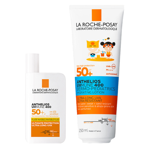 Combo La Roche Posay Anthelios Fluido Facial + Dermopediátrico