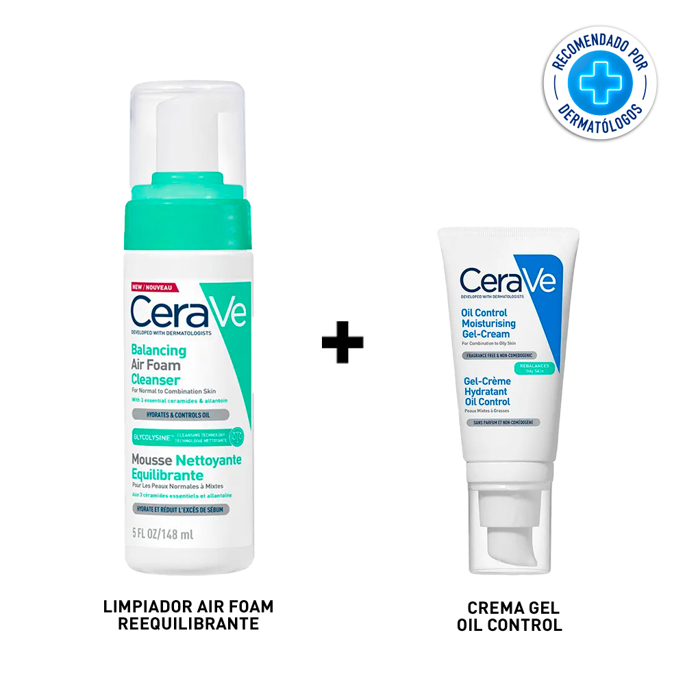 Combo Cerave Gel Crema Hidratante + Air Foam Limpiador