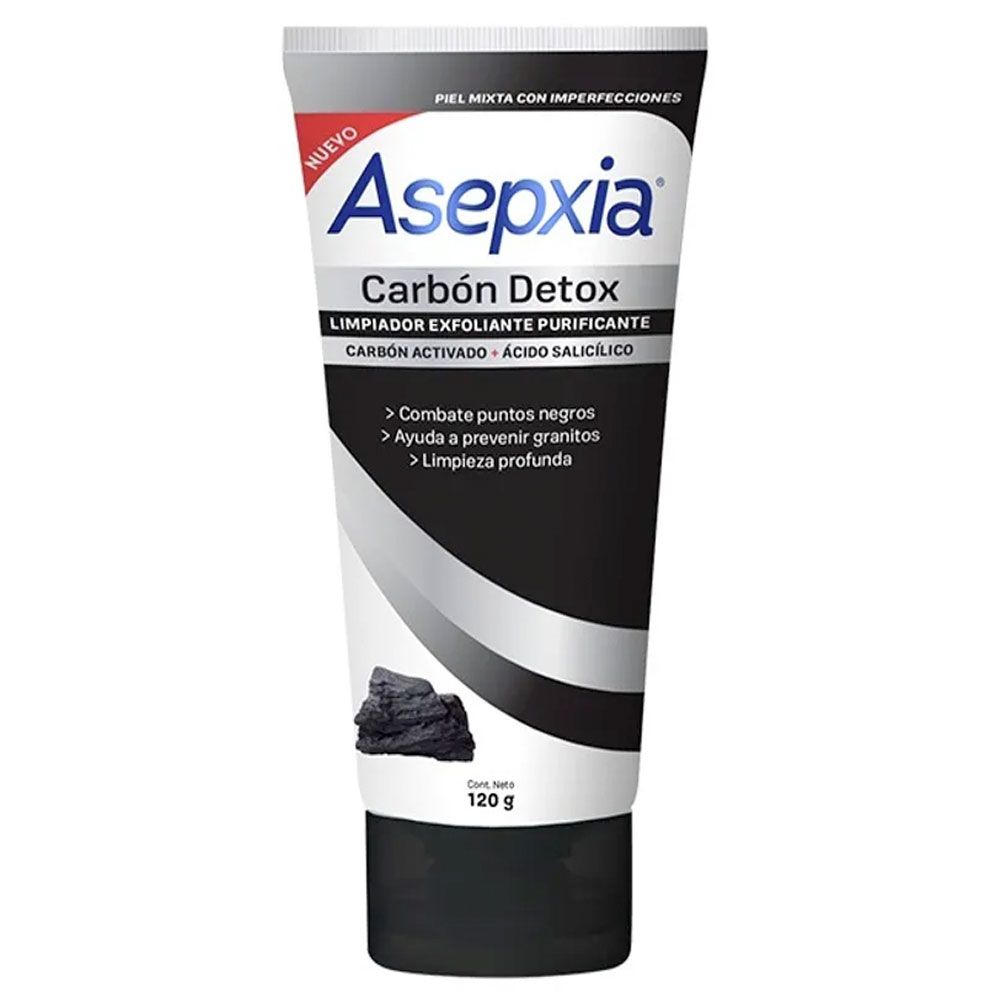 Asepxia carbón detox limpiador exfoliante purificante