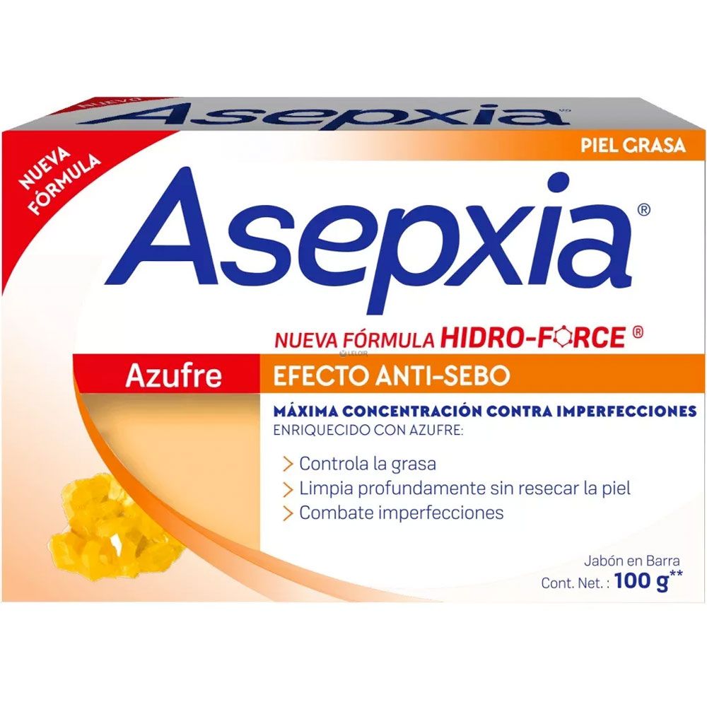 Asepxia Jabón Azufre Efecto Anti Sebo X 100 Gramos - Farmacia Leloir - Tu  farmacia online las 24hs