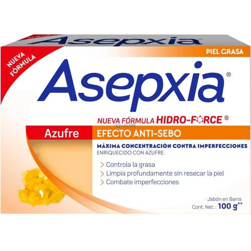 Asepxia Jabón Azufre Efecto Anti Sebo