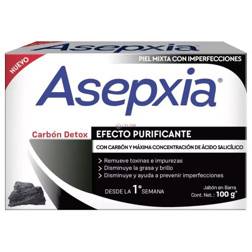 Asepxia Jabón Carbón Detox Efecto Purificante