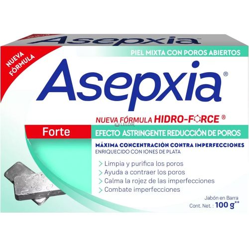  Asepxia jabón forte efecto astringente reducción de poros x   gramos