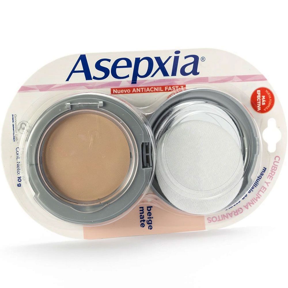 Asepxia maquillaje compacto en crema x 10 gramos - Farmacia Leloir - Tu  farmacia online las 24hs