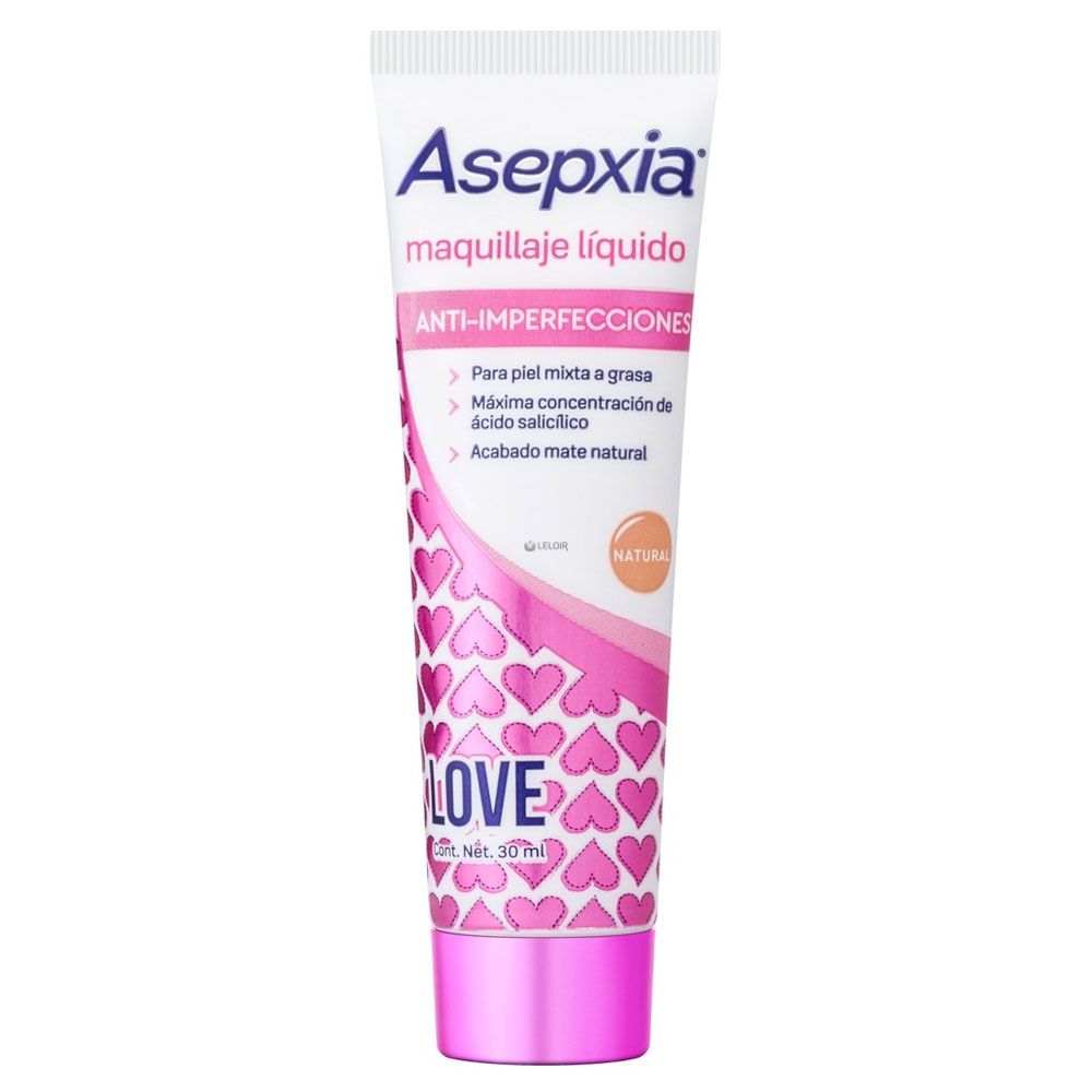 Asepxia maquillaje líquido imperfecciones tono natural x 30ml - Farmacia  Leloir - Tu farmacia online las 24hs