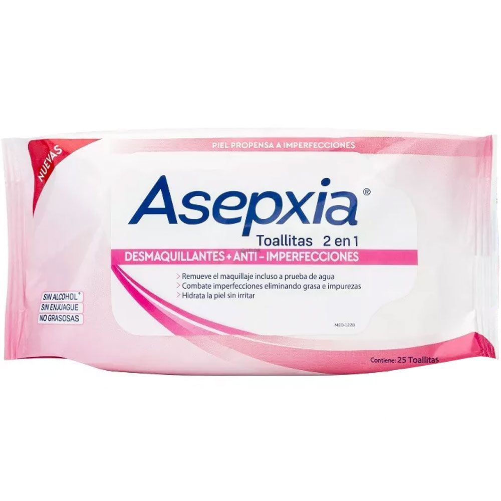 Asepxia toallitas 2 en 1 desmaquillantes imperfecciones