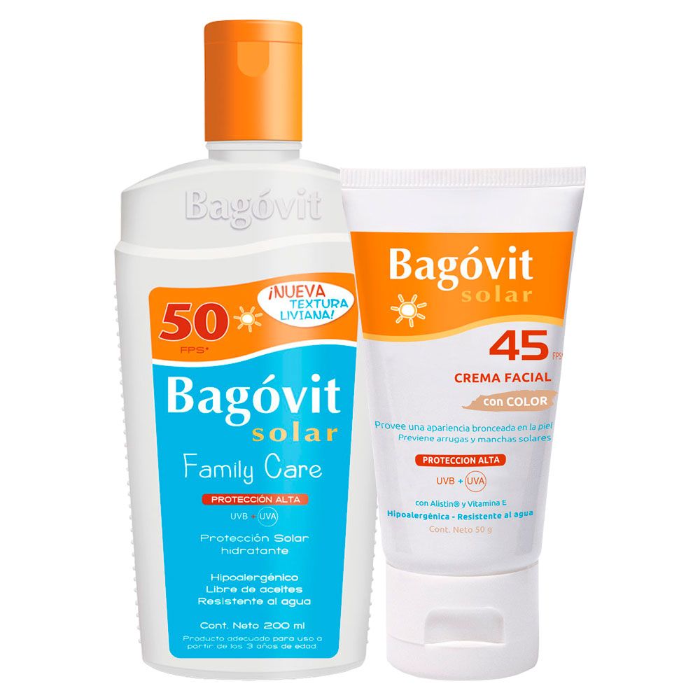 Bagóvit solar combo crema facial fps45 + emulsión fps 50