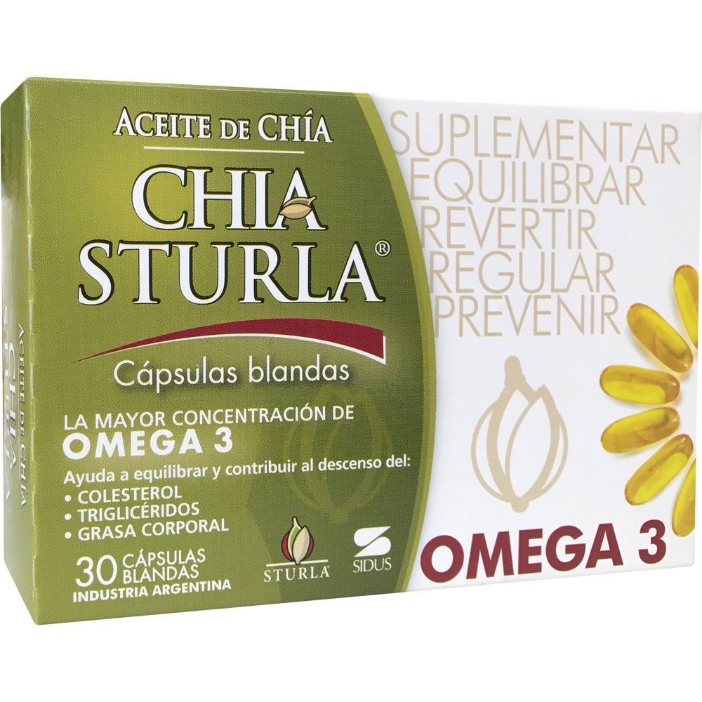 Chía sturla aceite de chía omega 3 en cápsulas