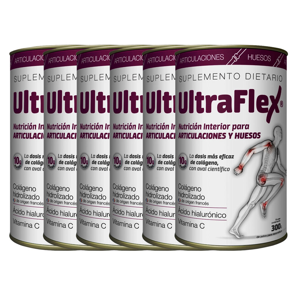 Pack 6 ultraflex colágeno hidrolizado en polvo