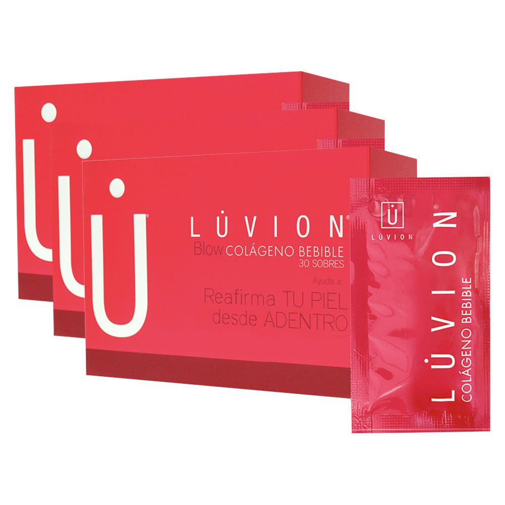 Pack 3 Luvion Blow Colágeno Bebible Beauty Drink