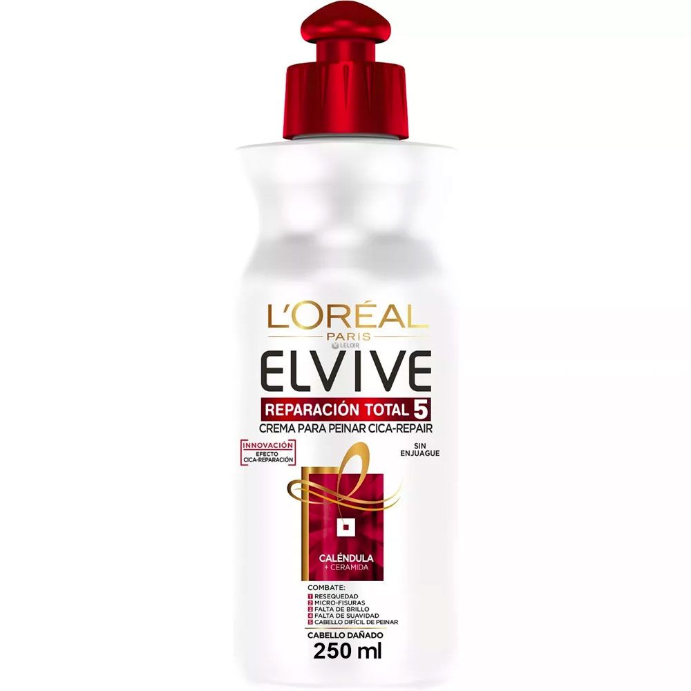 Empleado Incontable Nido Elvive reparación total 5+ crema para peinar reparadora x 250ml - Farmacia  Leloir - Tu farmacia online las 24hs