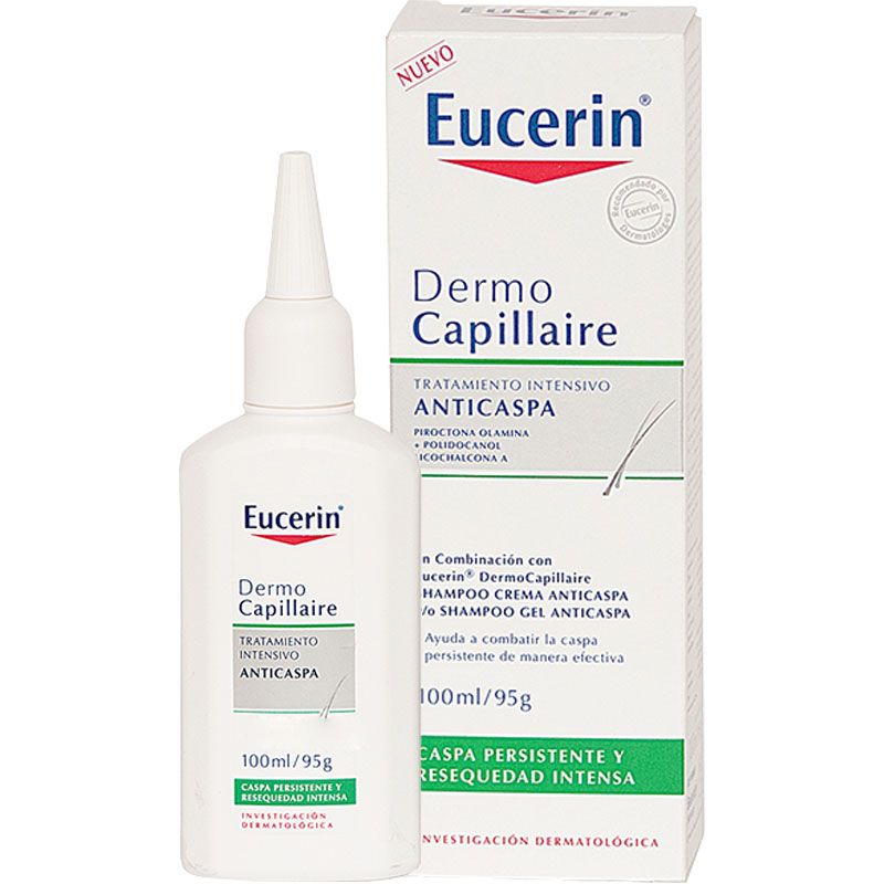 suma visual Bóveda Eucerin dermocapillaire tratamiento anticaspa x 100ml - Farmacia Leloir -  Tu farmacia online las 24hs