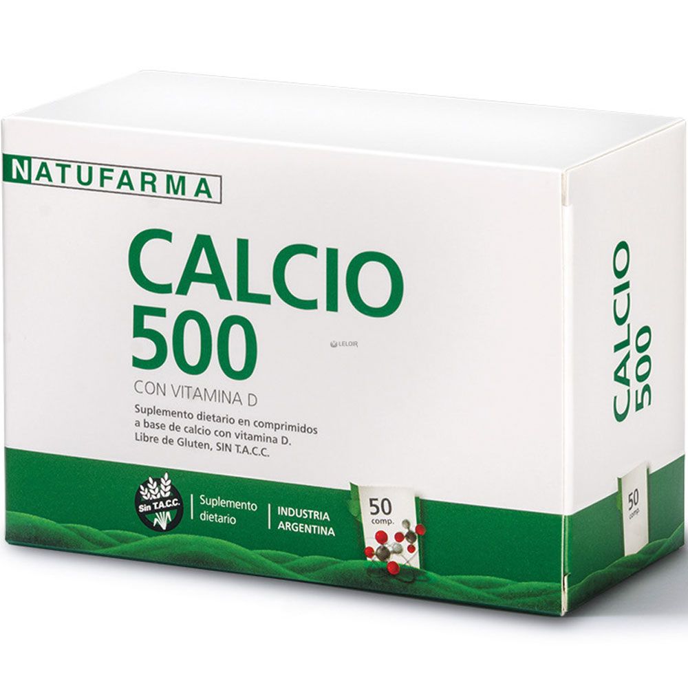 Natufarma calcio 500 con vitamina d x 50 comprimidos