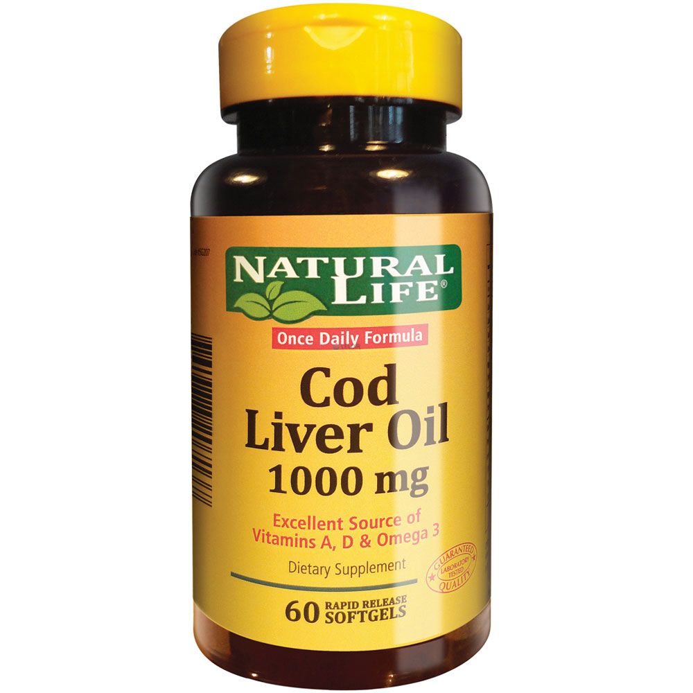 Natural life cod liver oil 1000mg x 60 cápsulas