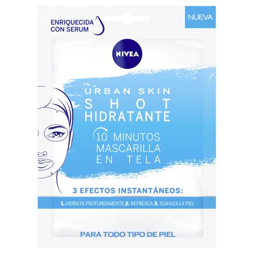 Nivea Urban Skin Shot Mascarilla En Tela Hidratante