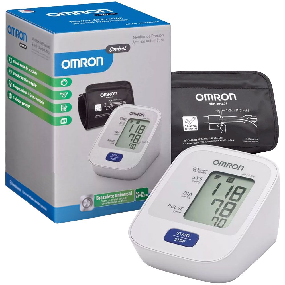 Omron HEM-7120 tensiómetro de brazo automático control