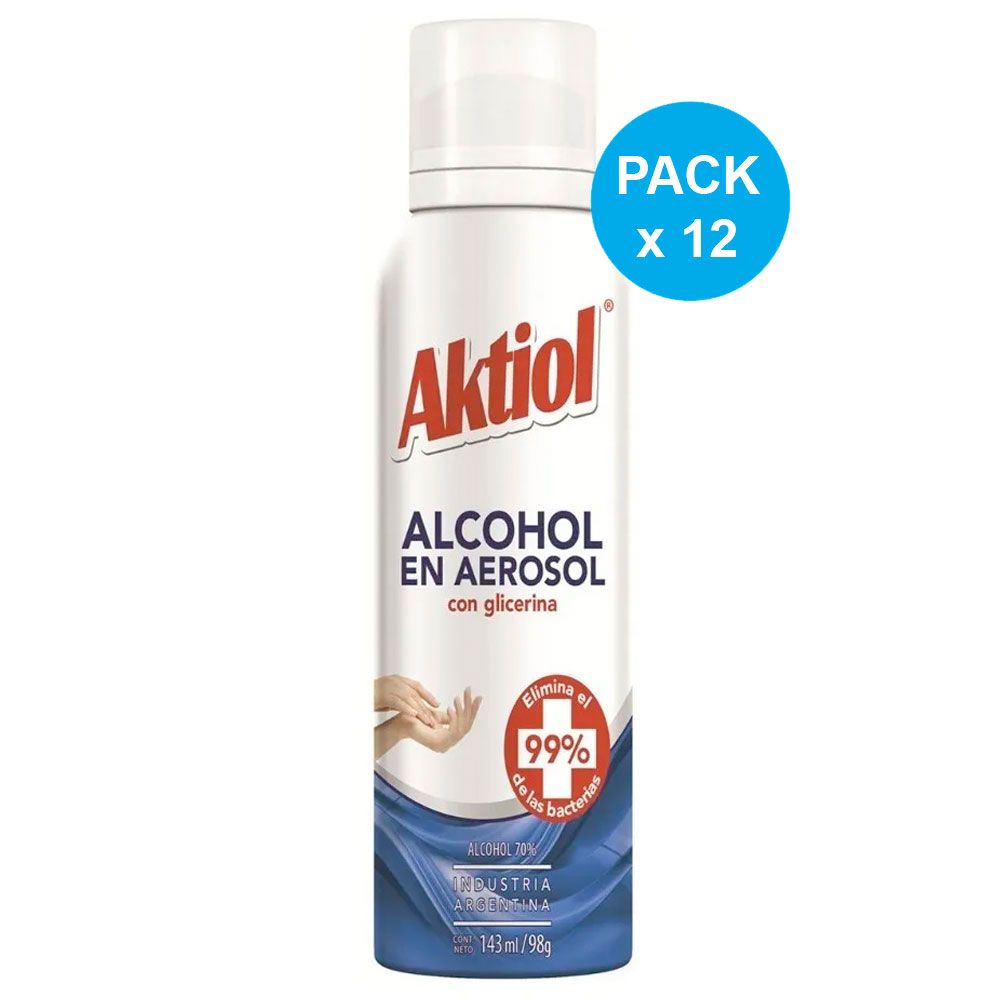 Pack 12 aktiol alcohol en aerosol con glicerina